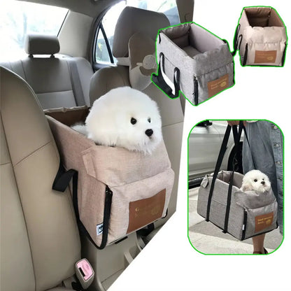 Dog Car Seat for Small Dog Center Console Seat Pet Booster Seat for Car Puppy Portable Dog Carrier for Cats Safety Travel Bag